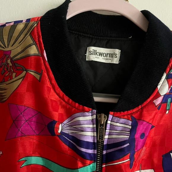 SOLD Vintage Silkworms Psychedelic Bomber Jacket - Picture 2 of 6